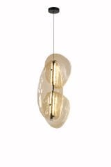 Dökme Cam Sarkıt Avize – Sanatsal Doku ve Benzersiz Yansımalar Sunan Modern Zanaat Lamba