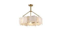 60cm Çapında Yuvarlak Alabaster Mermer Sarkıt Avize