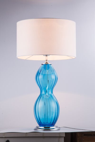 Art Deco Kristal Sütunlu Masa Lambası