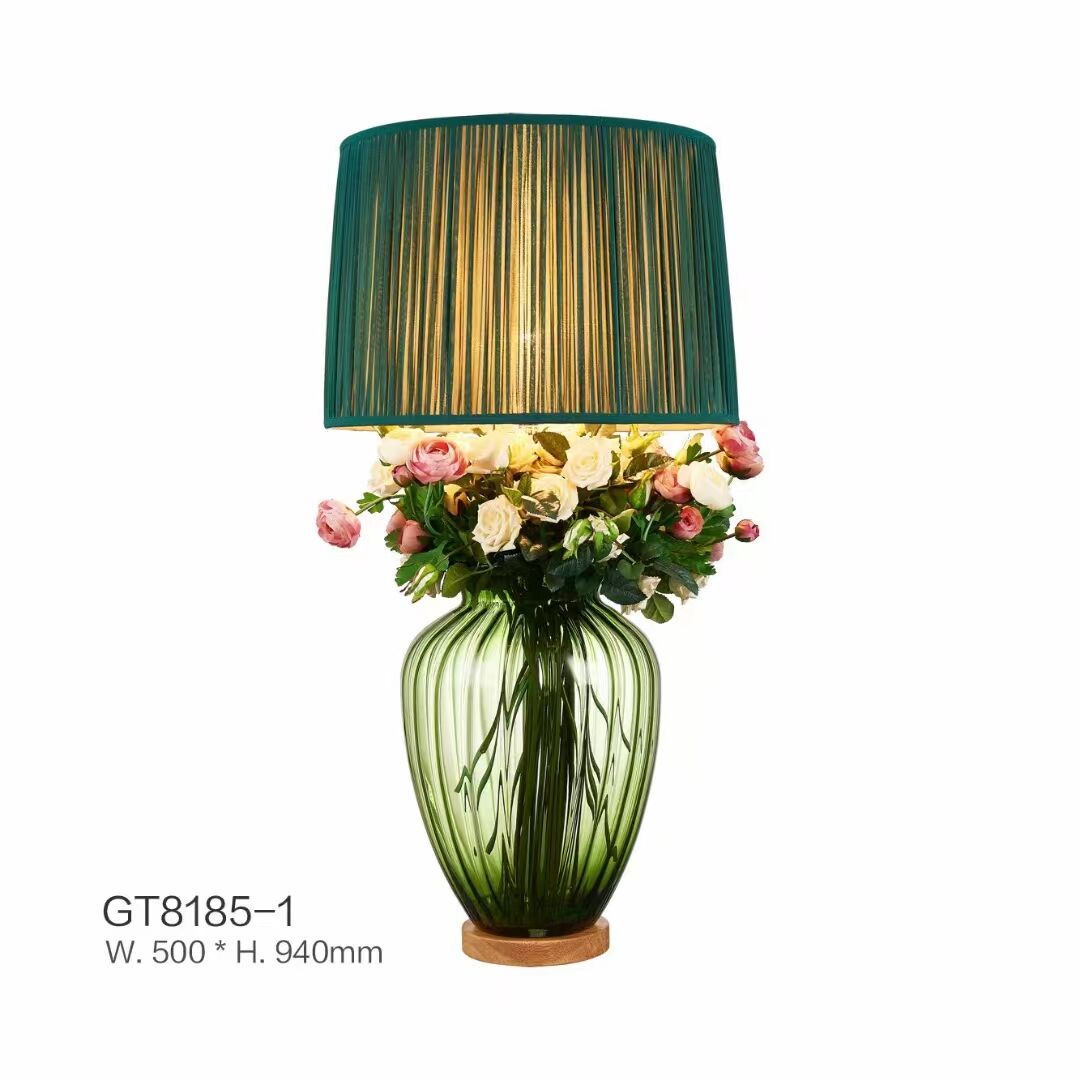 Modern Art Deco Kristal Sütunlu Masa Lambası