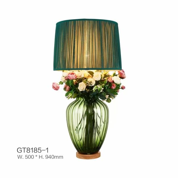 Modern Art Deco Kristal Sütunlu Masa Lambası