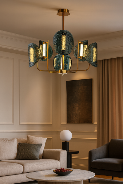 Döküm Cam Avize 60cm Çapında