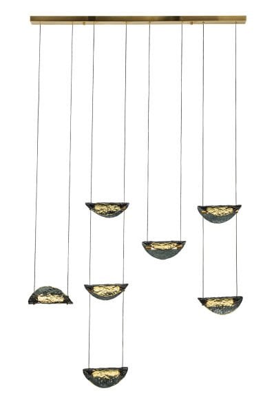 Döküm Cam Yemek Masası Sarkıt Avize – Sanatsal Dokuya Sahip Modern El İşçiliği Lamba