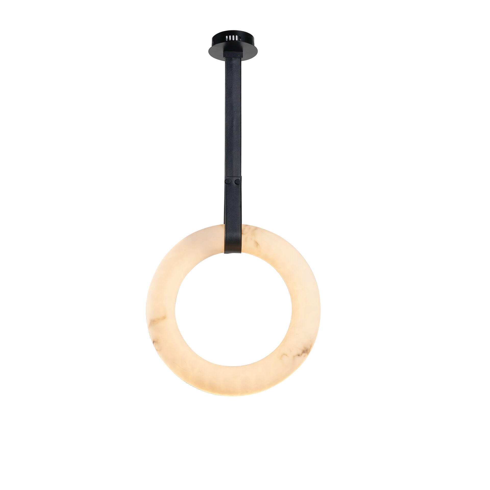 50 cm Çapında Alabaster Görünümlü Simit Sarkıt Avize – Heykelsi ve Lüks Merkez Aydınlatma