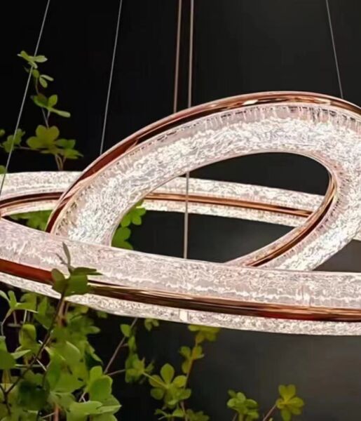 Besa 2 Katlı Akrilik Sarkıt Avize – Modern Hacimli ve Işıltılı Geniş Salon/Yemek Odası Aydınlatması
