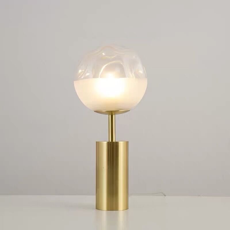 üks Kristal Cam Masa Lambası - Elmas Kesim Dekoratif Abajur