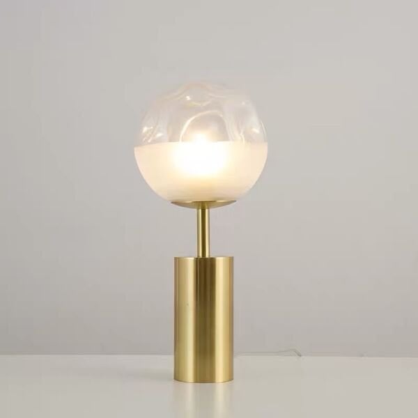 üks Kristal Cam Masa Lambası - Elmas Kesim Dekoratif Abajur