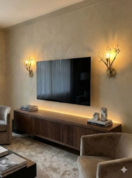 Ağaç Dalı Boncuk Aplik – Doğal ve Sanatsal Tasarım Lüks Rustik Duvar Lambası