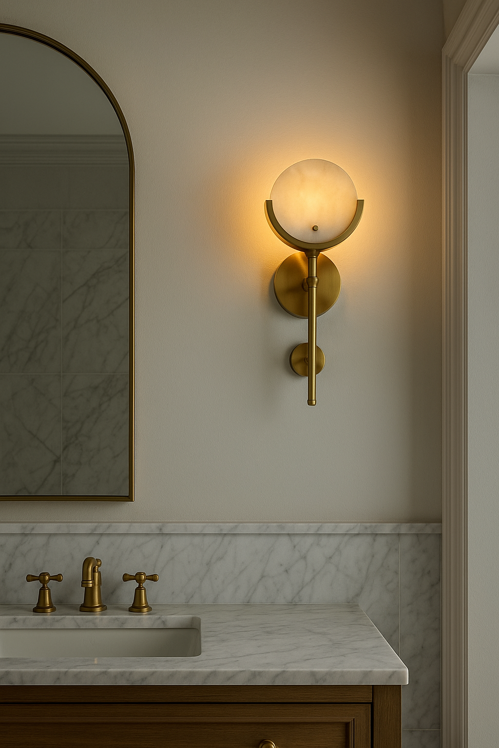 Mermer Görünümlü Aplik Duvar Lambası – Lüks ve Zamansız Tasarım Dekoratif Accent Aydınlatma