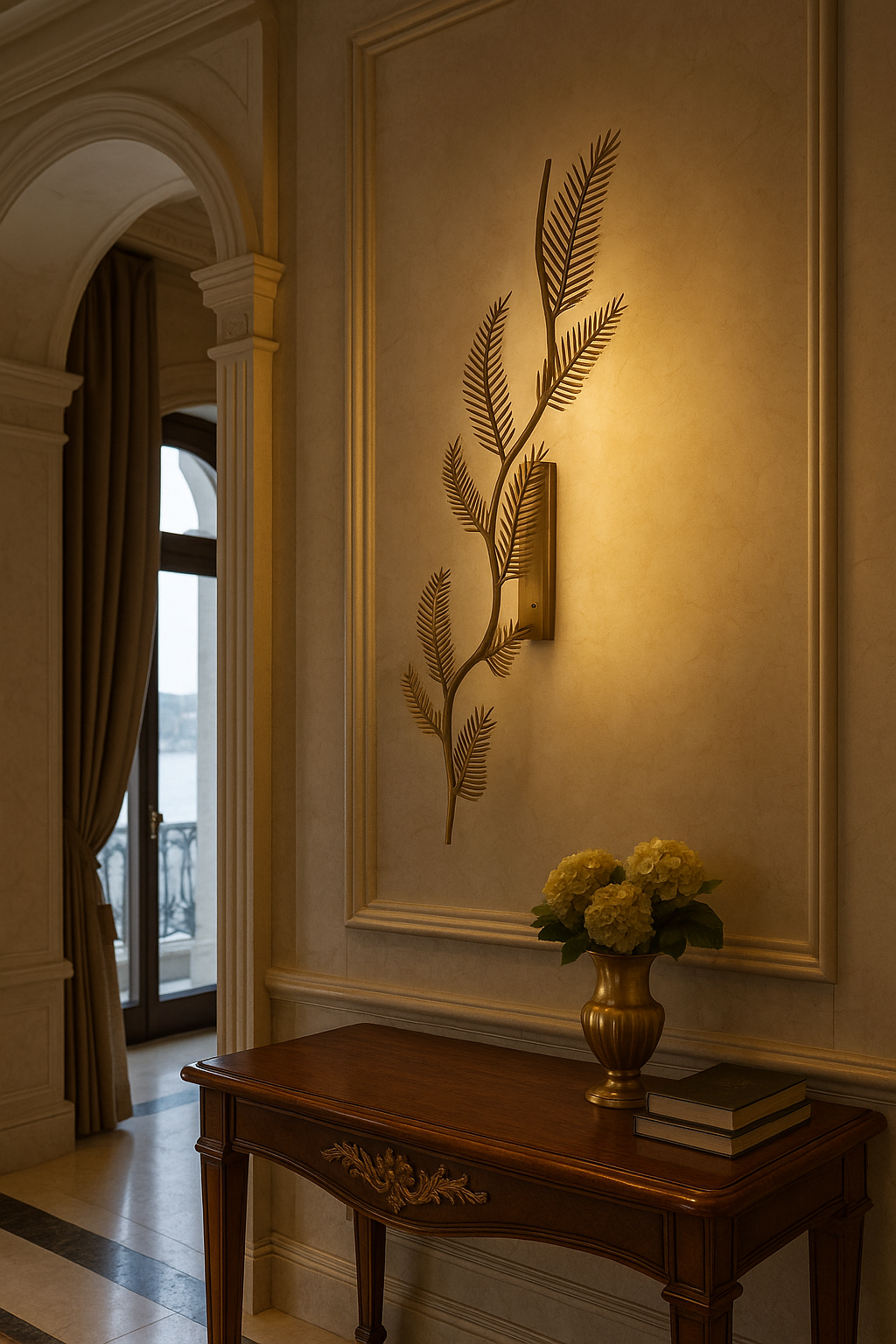 Yaprak Motifli Plafonyer Tavan Lambası – Zarif Tasarım Alçak Tavanlar İçin Dekoratif Aydınlatma