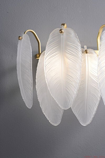 Tüy Aplik Duvar Lambası – Yumuşak Işık Yayan Romantik Yatak Odası ve Dekoratif Salon Aydınlatması