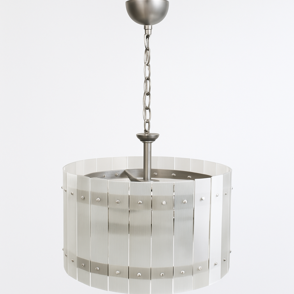 Besa Çizgili Cam Sarkıt Lamba | 40 cm Dekoratif Büyük Boy | Yumuşak Işık Yayan Avize