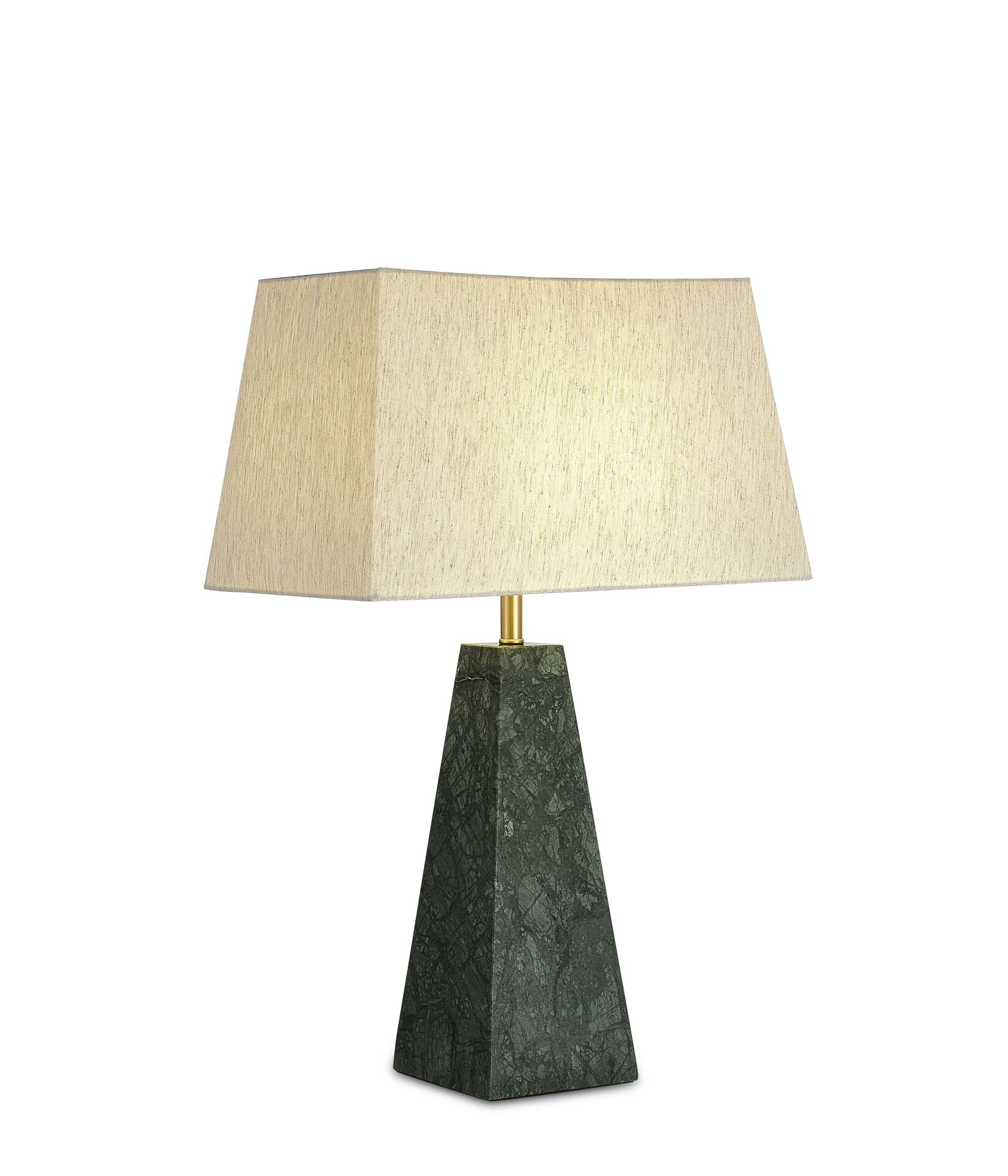 Doğal Traverten Ayaklı Masa Lambası | Bej / Kızıl / Yeşil Taş Gövdeli, Krem Kumaş Şapkalı Dekoratif Abajur (S–L)