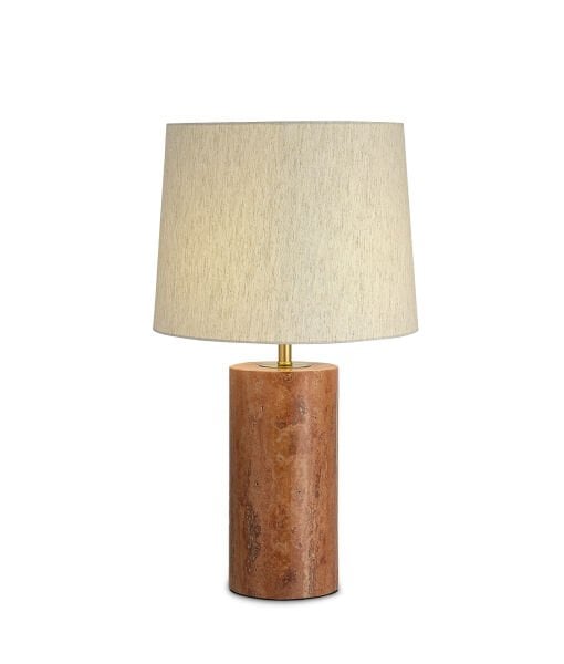 Doğal Traverten Silindir Ayaklı Masa Lambası | Modern Dekoratif Abajur