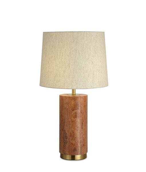 Modern Traverten Doğal Taş Masa Lambası - Lüks Silindir Abajur