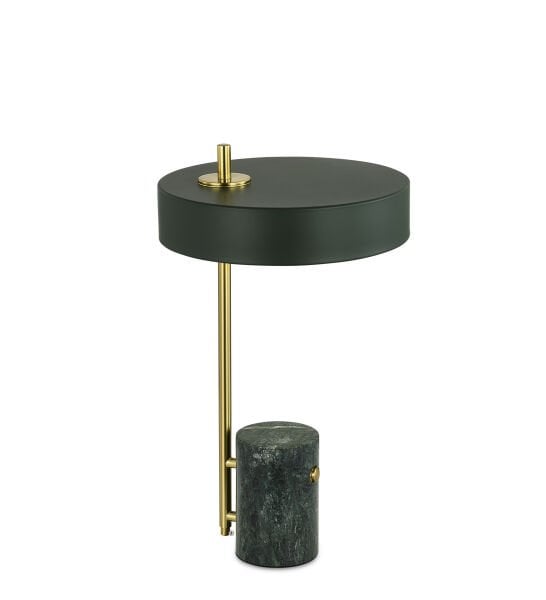 Modern Mermer Tabanlı Masa Lambası | Pirinç Gövdeli Dekoratif Abajur – Besa Aydınlatma