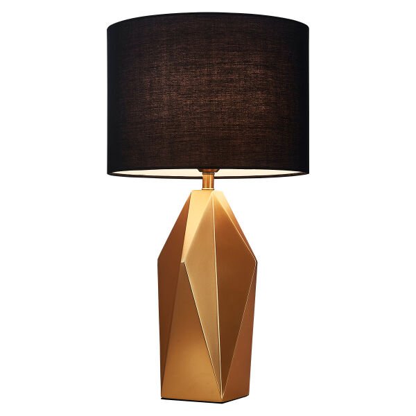Geometrik Metal Gövdeli Modern Masa Lambası | Lüks Tasarım Dekoratif Abajur – Besa Aydınlatma