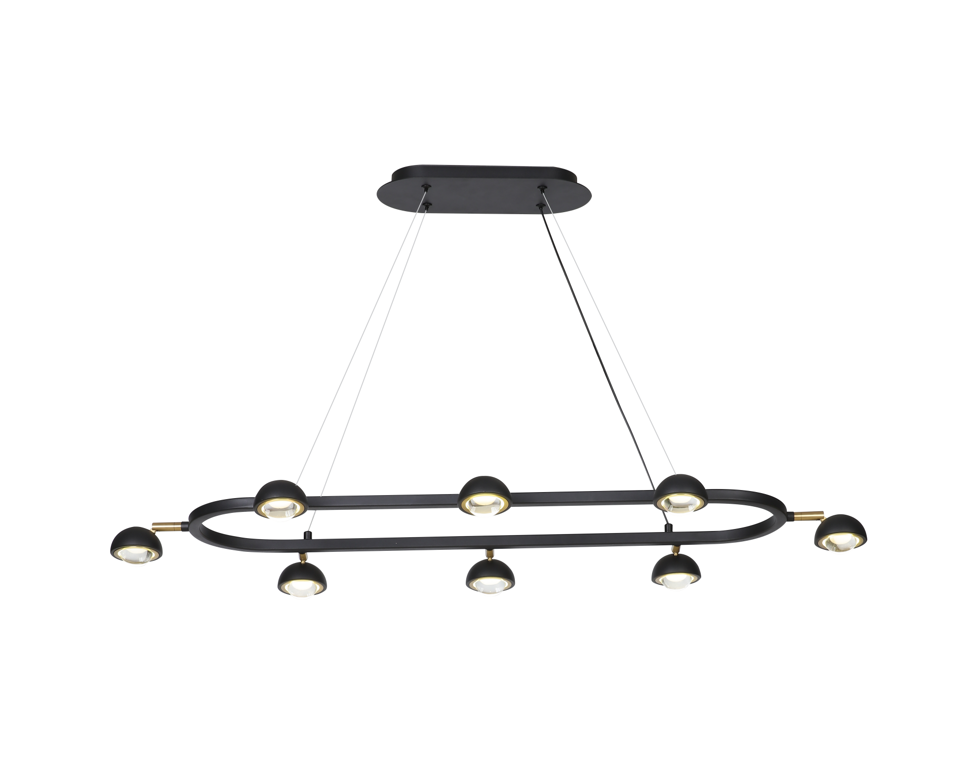 Modern Oval Sarkıt Avize | Çoklu Spot Başlıklı Tasarım Avize – Besa Aydınlatma