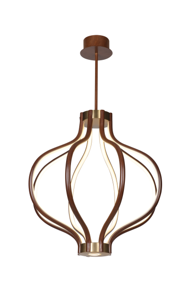 Ahşap Detaylı Organik Form LED Sarkıt Avize | Modern Tasarım Dekoratif Avize – Besa Aydınlatma