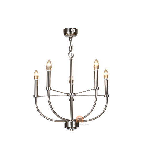 Modern Krom Kollu Avize | Şık Metal Gövdeli Salon Avizesi – Besa Aydınlatma