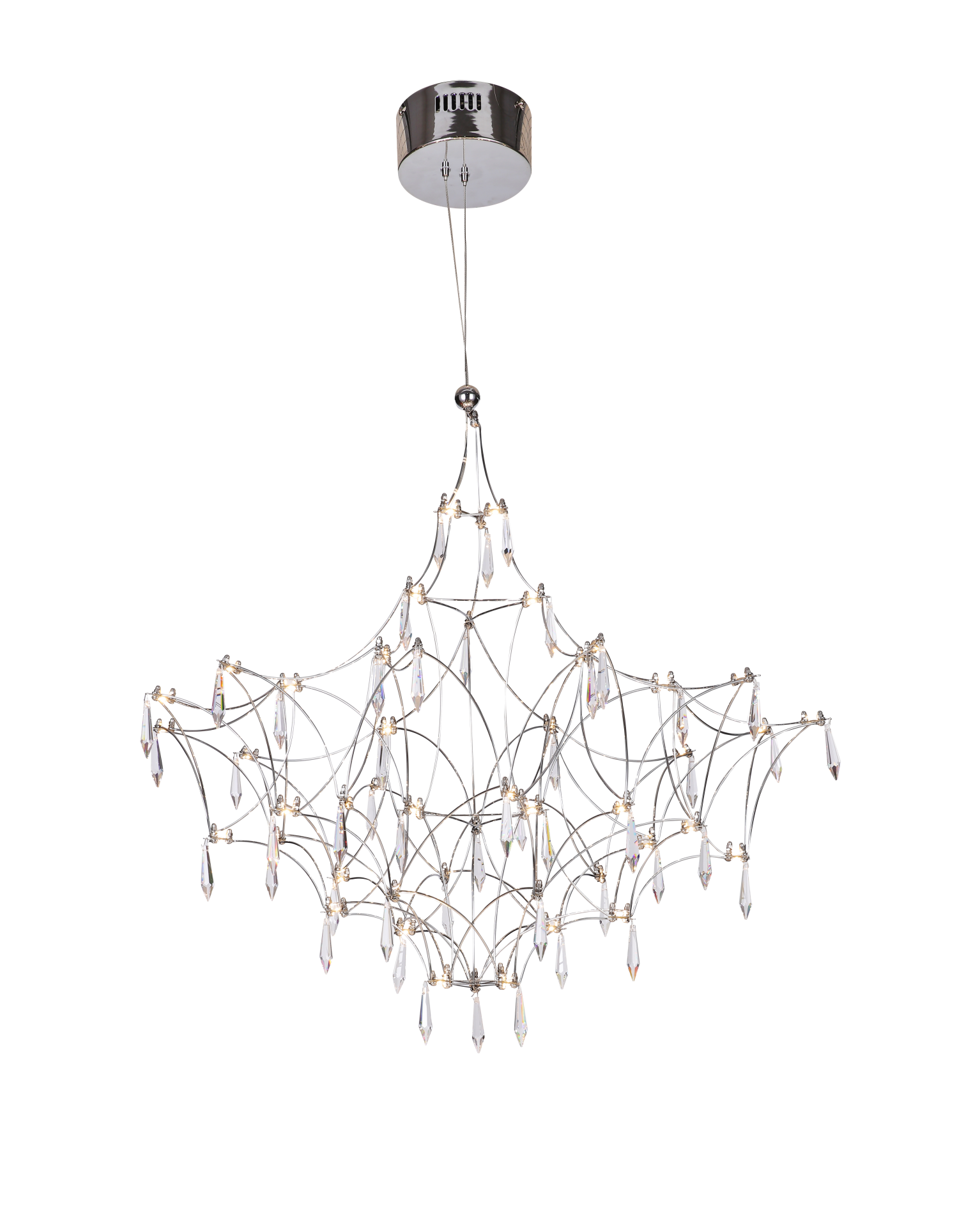 Kristal Detaylı Modern Sarkıt Avize | Lüks Tasarım Salon Avizesi – Besa Aydınlatma