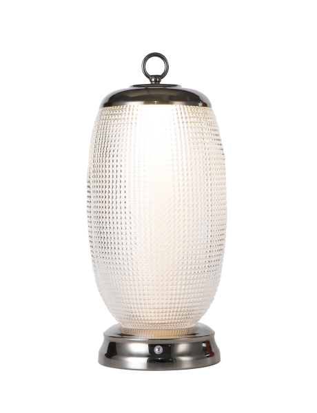 Şarjlı Kablosuz LED Masa Lambası | Cam Dokulu Dekoratif Taşınabilir Abajur – Besa Aydınlatma