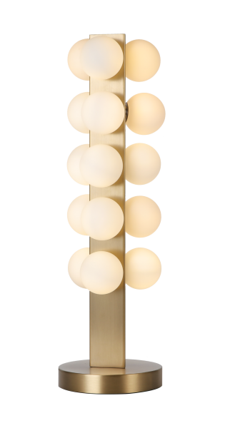 Altın Renk Gövdeli Cam Küreli Dekoratif Masa Lambası | Modern & Lüks Ortam Aydınlatması