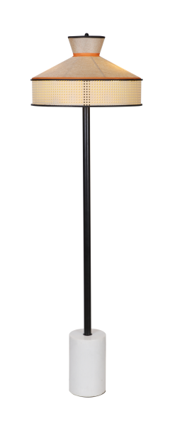 Hasır Şapkalı Modern Lambader | Doğal Dokulu Dekoratif Ayaklı Lamba