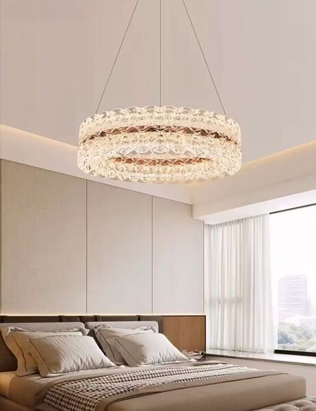 Kristal Halka LED Avize – Modern & Lüks Tasarım