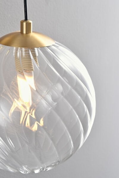 Altın Renk Cam Küre Duvar Apliği – Modern Sarkıt Başlıklı Duvar Aydınlatması