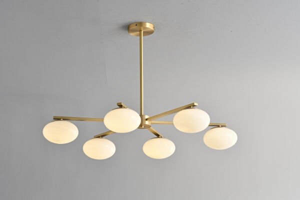 Modern Opal Cam Avize – Gold Gövde, Minimal Tasarım