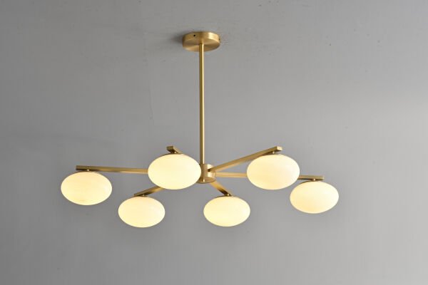 Besa Modern Opal Cam Avize – Gold Gövde, Minimal Tasarım