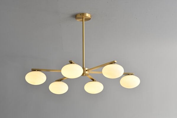 Opal Cam Gold Gövdeli Minimal Avize