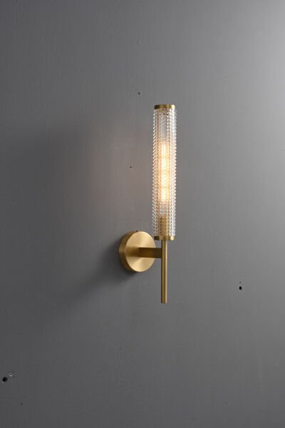 Modern Gold Cam Tüplü Duvar Aplik | Şık ve Dekoratif Aydınlatma