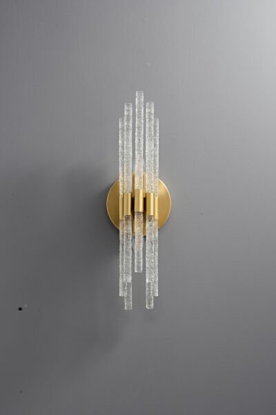 Gold Kristal Cam Çubuk Duvar Apliği | Lüks Modern Dekoratif Aydınlatma
