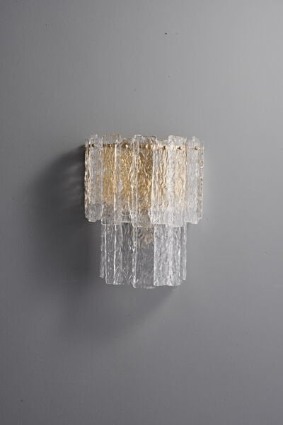 Gold Dokulu Cam Duvar Apliği | Lüks Modern Dekoratif Aydınlatma