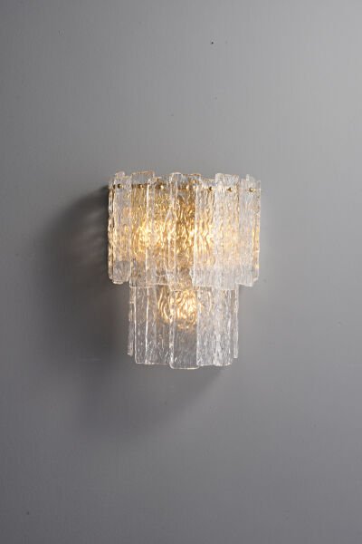 Gold Dokulu Cam Duvar Apliği | Lüks Modern Dekoratif Aydınlatma