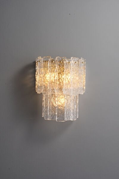 Gold Dokulu Cam Duvar Apliği | Lüks Modern Dekoratif Aydınlatma