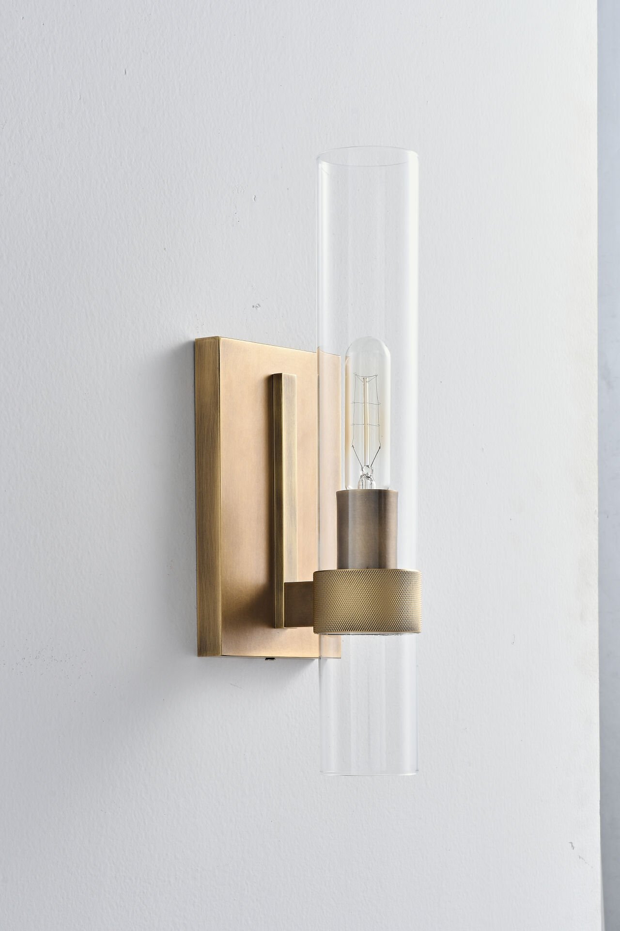 Gold Cam Silindir Duvar Apliği | Modern Lüks Filament Ampullü Aydınlatma