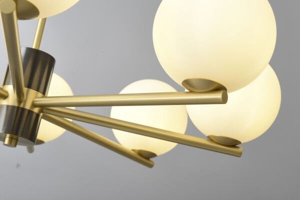 Gold Opal Cam Küre Çok Kollu Avize – Mid-Century