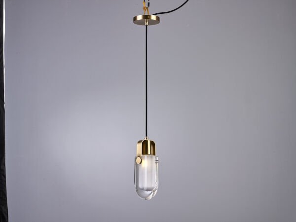 Gold Cam Kapsül Sarkıt Avize | Modern Minimal Tekli Aydınlatma