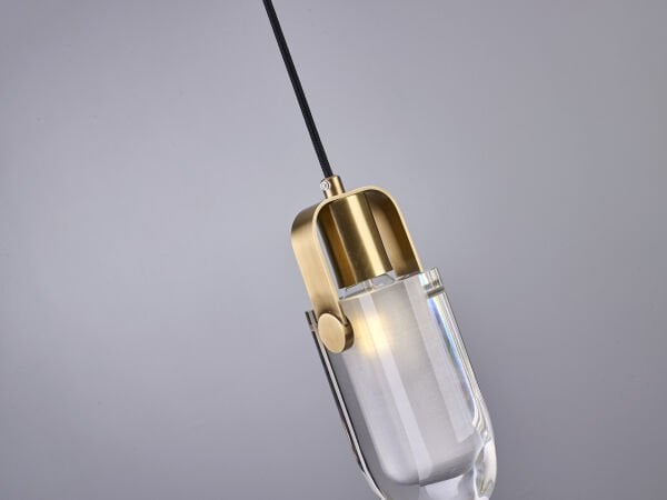 Gold Cam Kapsül Sarkıt Avize | Modern Minimal Tekli Aydınlatma