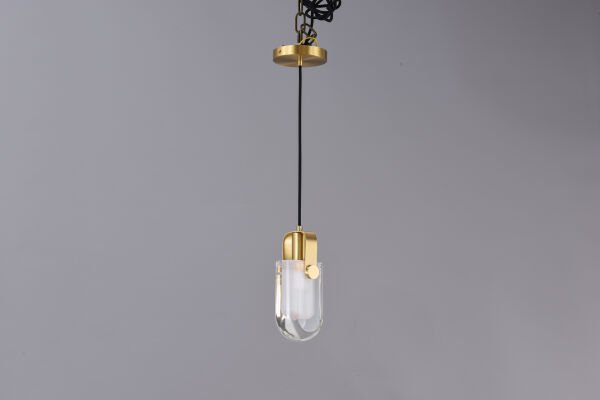 Gold Cam Kapsül Sarkıt Avize | Modern Minimal Tekli Aydınlatma