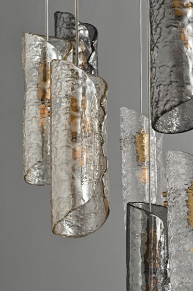 Modern Tırtıklı Metal Silindir Camlı Duvar Apliği - Siyah/Eskitme Gold Lüks Aydınlatma