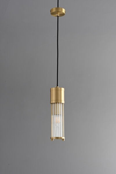 Modern Tırtıklı Metal Gövdeli Silindir Camlı Duvar Apliği - Lüks Dekoratif Aydınlatma