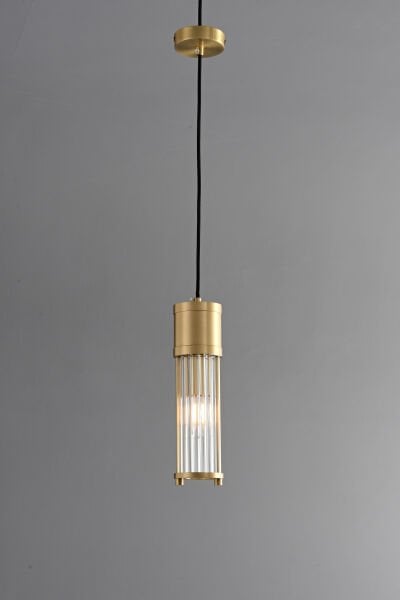 Modern Tırtıklı Metal Gövdeli Silindir Camlı Duvar Apliği - Lüks Dekoratif Aydınlatma