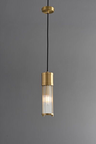 Modern Tırtıklı Metal Gövdeli Silindir Camlı Duvar Apliği - Lüks Dekoratif Aydınlatma