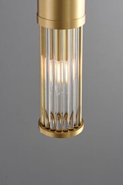 Modern Tırtıklı Metal Gövdeli Silindir Camlı Duvar Apliği - Lüks Dekoratif Aydınlatma