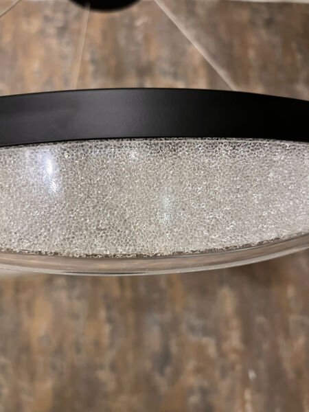 Modern Siyah LED Halka Avize – Minimalist Dekoratif Sarkıt Salon Aydınlatma