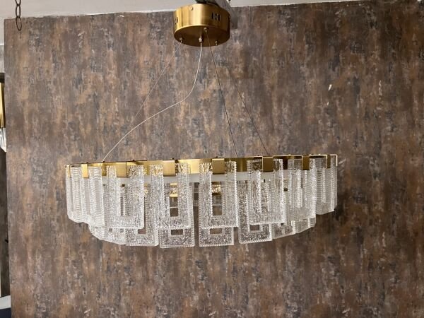 Modern Kristal LED Avize Gold Kasalı Lüks Sarkıt Avize Salon Yemek Odası Dekoratif Aydınlatma